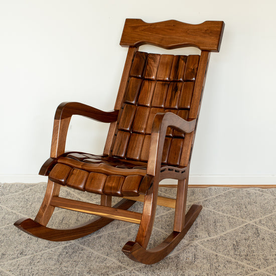 Walnut Rocking Chair. The original style shown with walnut blocks.